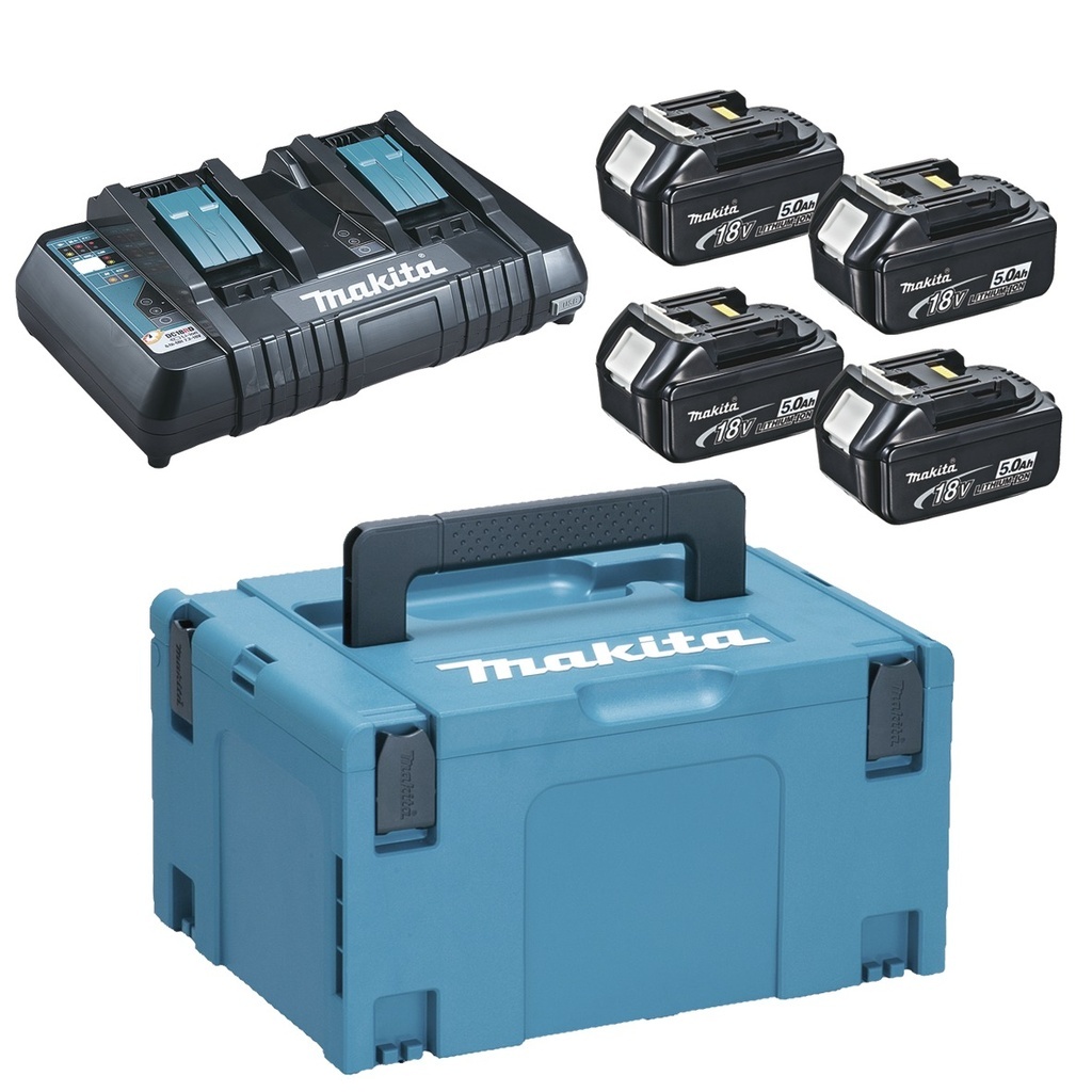 Makita 197626-8 sada 4xBL1850B + dvojnabíječka DC18RD + systainer