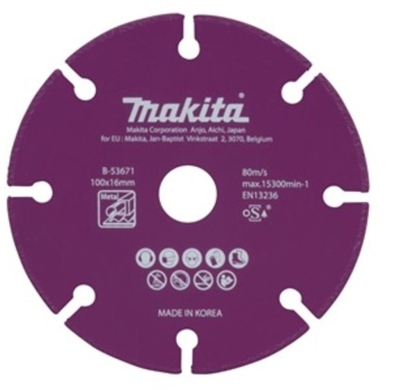 Makita diamantový kotouč na kov 100x1.3x16mm B-53671