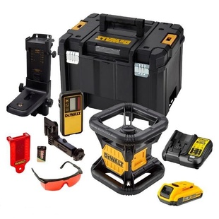 DeWalt DCE079D1R 18V ČERVENÝ samonivelační horizontální rotační laser s horní a dolní olovnicí