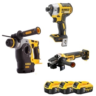 DeWalt DCK305P3T aku sada DCH273 + DCF887 + DCG405 18V 3x18V 5,0Ah