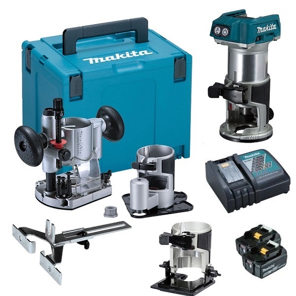 Makita DRT50RTJX2  Aku kombinovaná frézka s příslušenstvím Li-ion 18V 5,0Ah