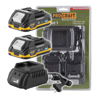 Procraft PBC-Set 1 2x20V 2Ah + 1 nabíječka