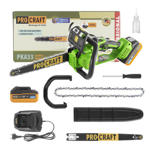 Procraft PKA33-1b aku řetězová pila 20V 4,0 Ah 304 mm