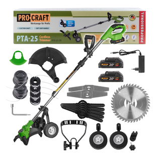 Procraft PTA-25-2B Aku vyžínač 2x 20V 1,5 Ah