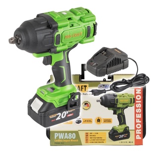 Procraft PWA80-1b-c aku rázový utahovák 20V 4,0Ah 1600 Nm