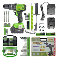 Procraft SPA18BL/DBS101 aku příklapový šroubovák  2x 20V 4,0Ah set