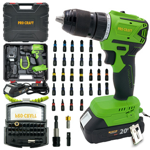 Procraft SPA18LiN/BS-32 Aku vrtací šroubovák 1x 20V 2,0Ah se sadou bitů BS-32