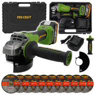 Procraft SPWA220/CD125x1.0b aku úhlová bruska 1x 20V  4,0Ah set