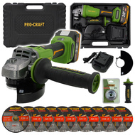 Procraft SPWA220/CD125x1.0b/RM14 aku úhlová bruska 1x 20V 4,0Ah 125mm set